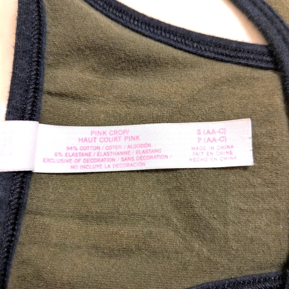 Victoria's Secret PINK Crop Haut Court High-Neck Sports Bra Green Size SP(AA-C) - Picture 8 of 9